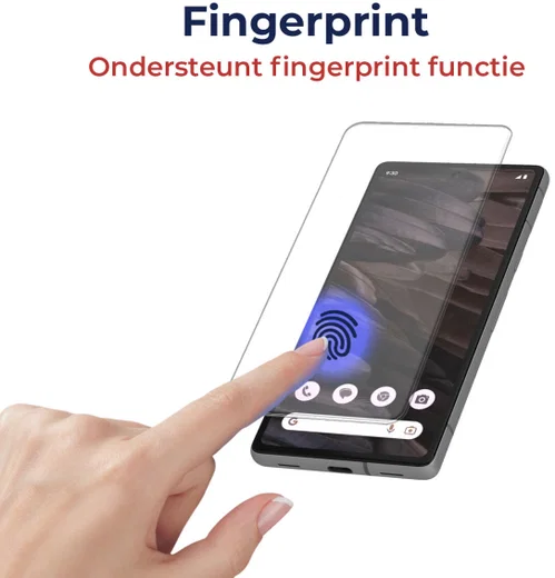 Rosso Google Pixel 7a Tempered Glass Fingerprint en Case Friendly afbeelding 2