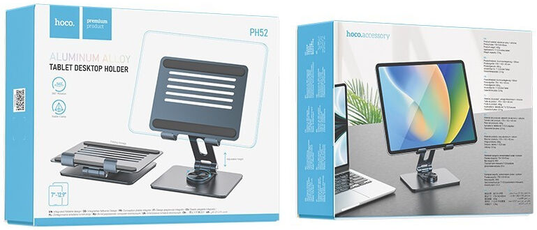 Hoco PH52 Bureau Houder Smartphone/Tablet/Laptop Grijs afbeelding 9