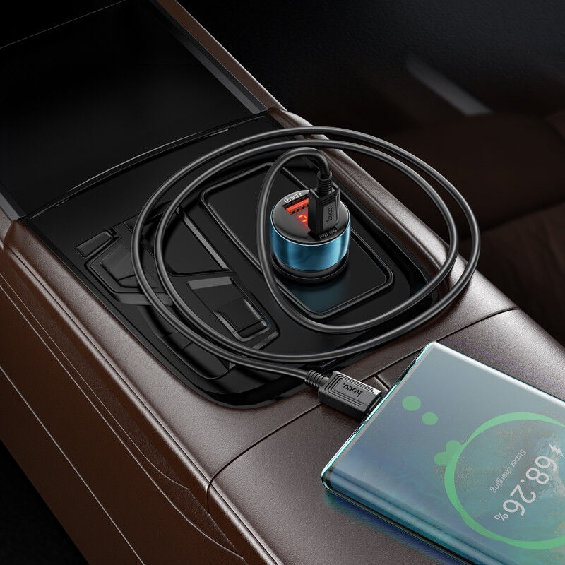 Hoco Z50 Auto Snellader 48W met Power Delivery en Quick Charge Grijs afbeelding 4