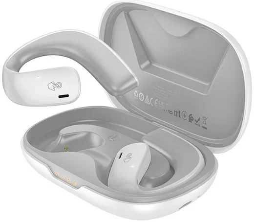 HOCO Draadloze Oordopjes Bluetooth 5.3 Oorhaak 12 uur Batterij Wit afbeelding 1