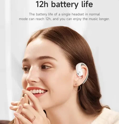 HOCO Draadloze Oordopjes Bluetooth 5.3 Oorhaak 12 uur Batterij Wit afbeelding 3