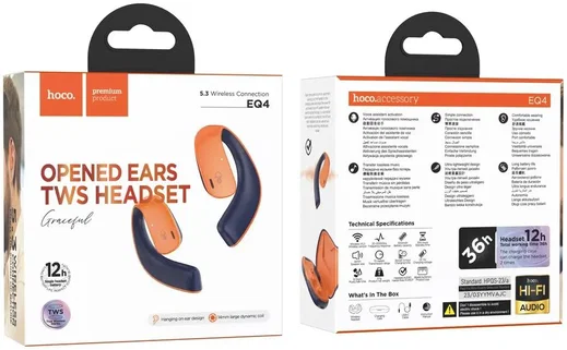 Hoco EQ4 True Wireless Headset Draadloze Over-Ear Oordopjes Blauw afbeelding 5
