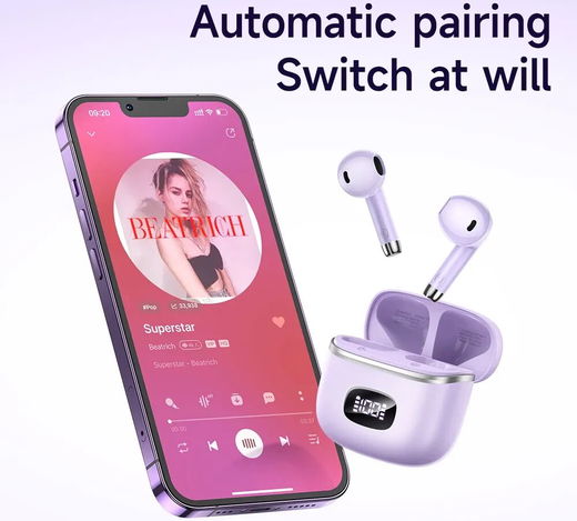 Hoco EQ1 True Wireless Headset Bluetooth 5.3 Draadloze Oortjes Zwart afbeelding 4