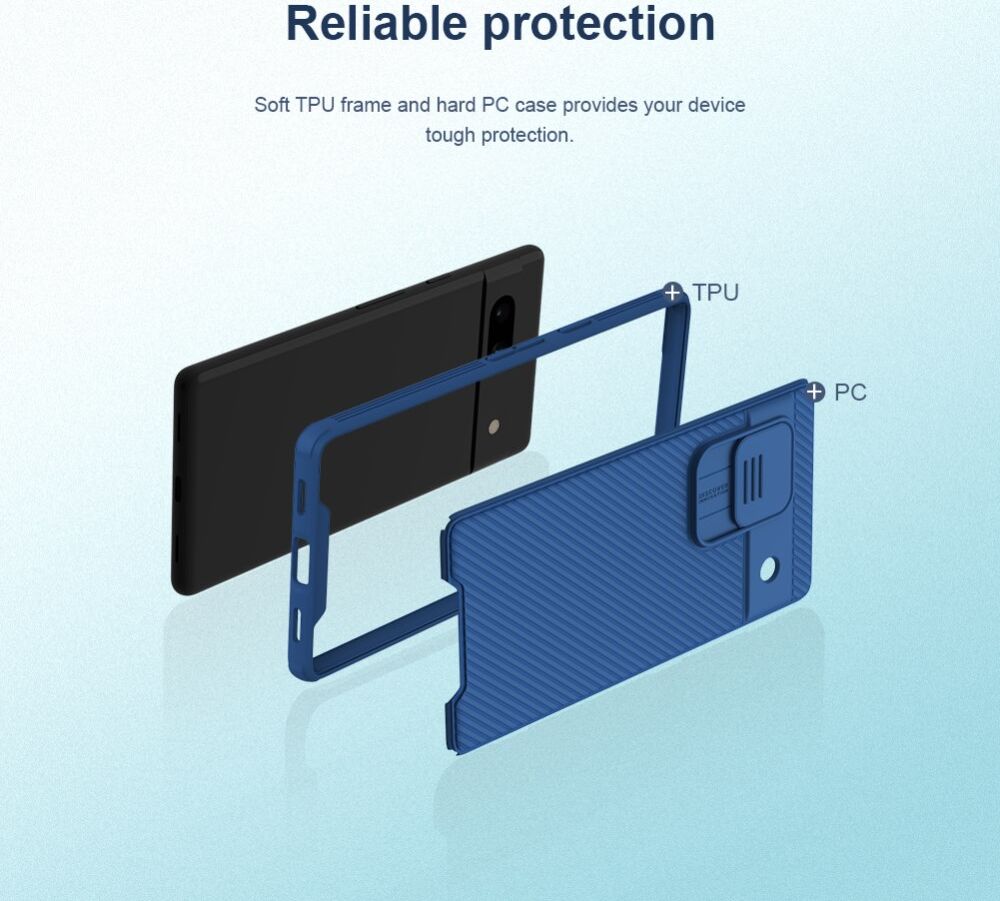 Nillkin CamShield Google Pixel 7a Hoesje met Camera Slider Blauw afbeelding 18