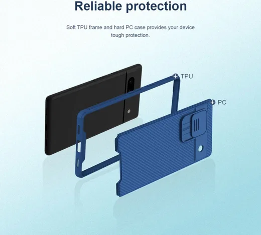 Nillkin CamShield Google Pixel 7a Hoesje met Camera Slider Blauw afbeelding 18