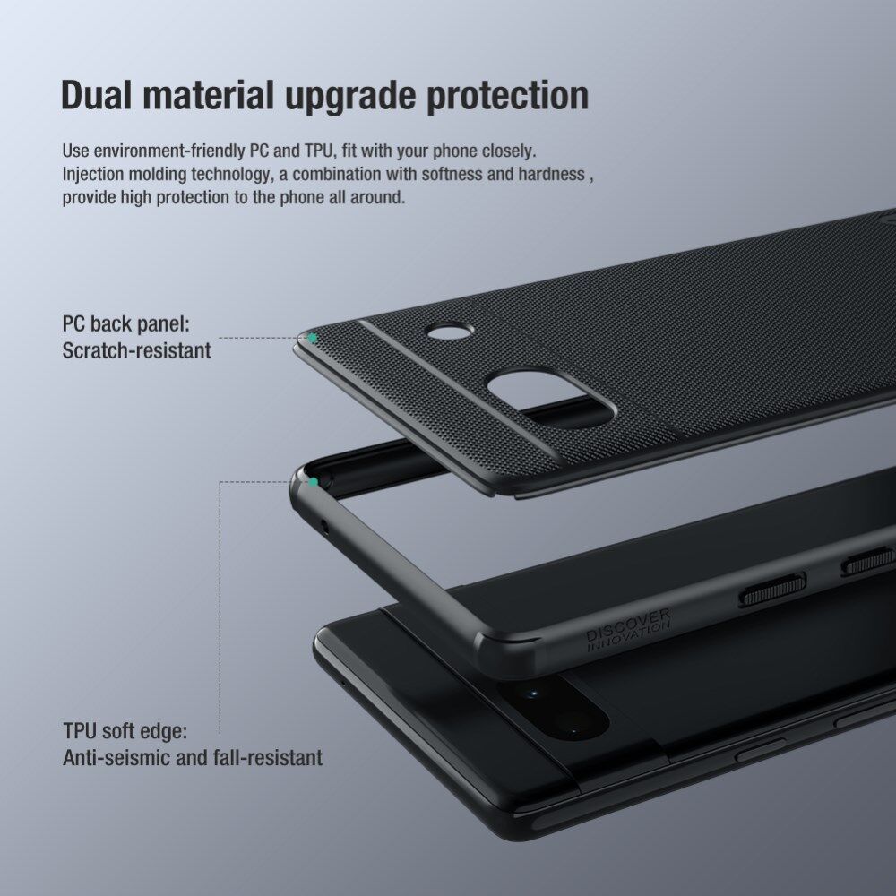 Nillkin Super Frosted Shield Google Pixel 7a Hoesje Back Cover Zwart afbeelding 4