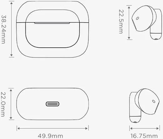 Essager E60 TWS Headset IPX5 Draadloze Bluetooth HiFi Oordopjes Geel afbeelding 7