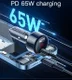 Essager 65W Fast Charge Autolader met Digitaal Display USB/USB-C Blauw afbeelding 3
