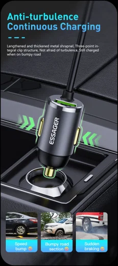 Essager 20W Fast Charge Autolader USB met Lightning Kabel 1.5M afbeelding 12
