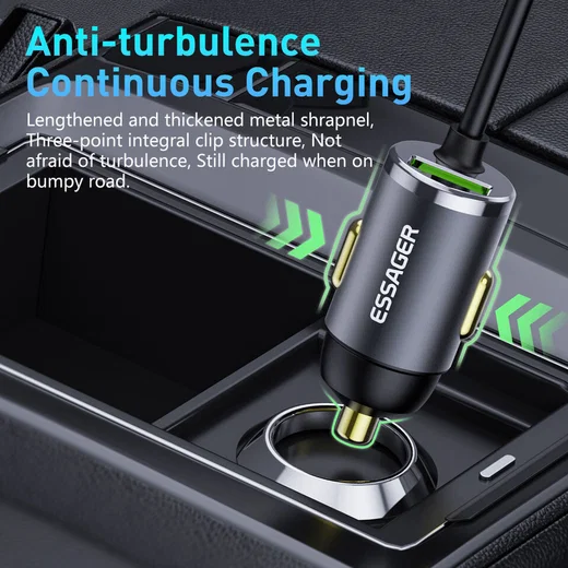 Essager 20W Fast Charge Autolader USB met Lightning Kabel 1.5M afbeelding 5