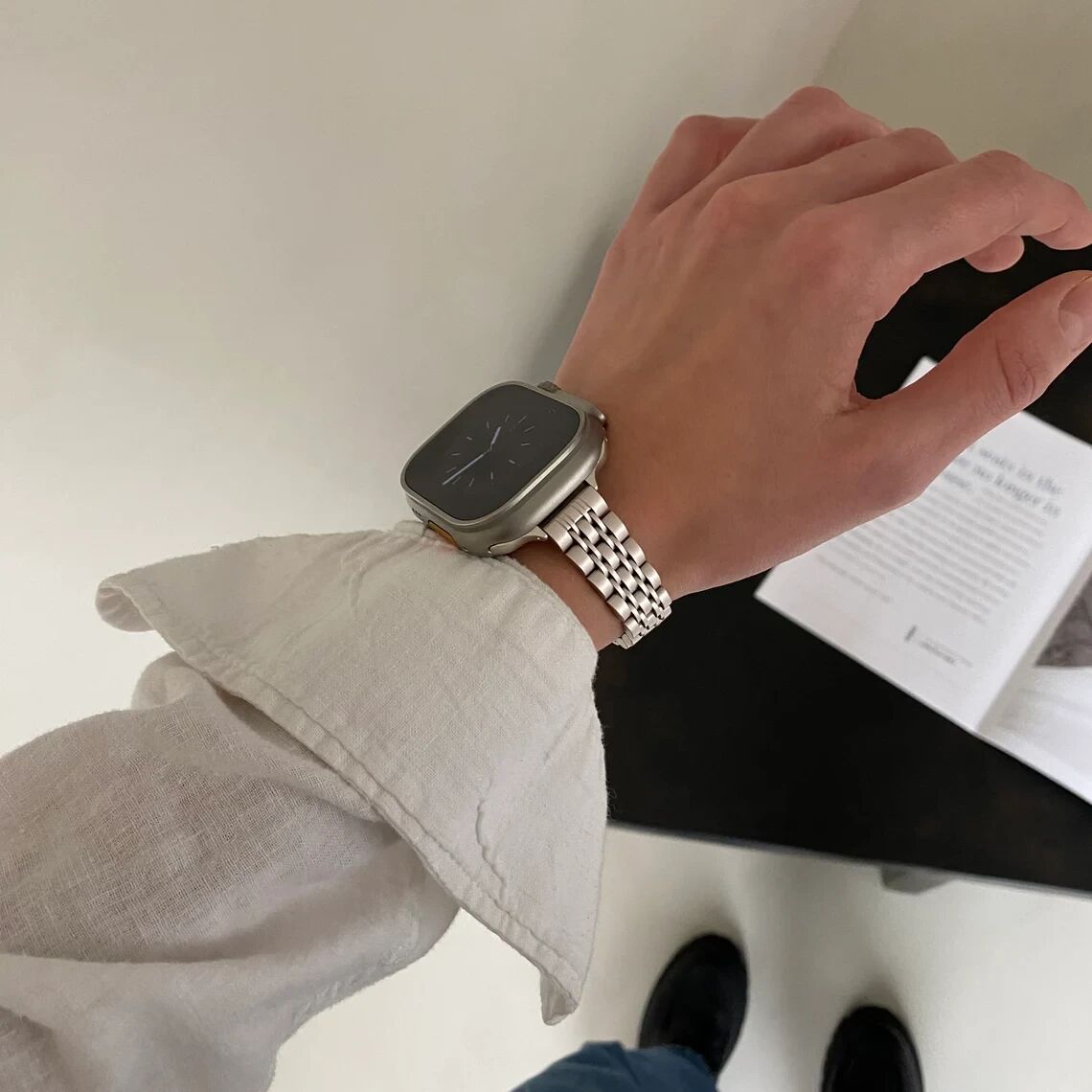 Apple Watch Bandje - 1-10/SE - 42/41/40/38MM - Roestvrij Staal - Zilver afbeelding 5
