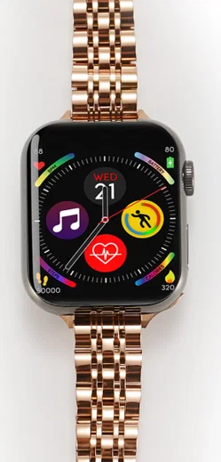 Apple Watch Bandje - 1-10/SE/Ultra - 49/46/45/44/42MM - Roestvrij Staal - Roze afbeelding 4