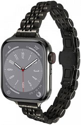 Apple Watch Bandje - 1-10/SE/Ultra - 49/46/45/44/42MM - Roestvrij Staal - Zwart afbeelding