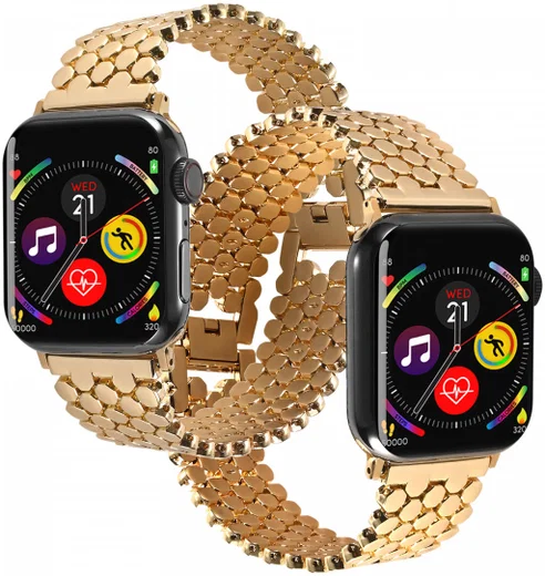 Apple Watch Bandje - 1-10/SE - 42MM/41MM/40MM/38MM - Honingraat - RVS - Goud afbeelding 2