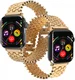 Apple Watch Bandje - 1-10/SE - 42MM/41MM/40MM/38MM - Honingraat - RVS - Goud afbeelding 2