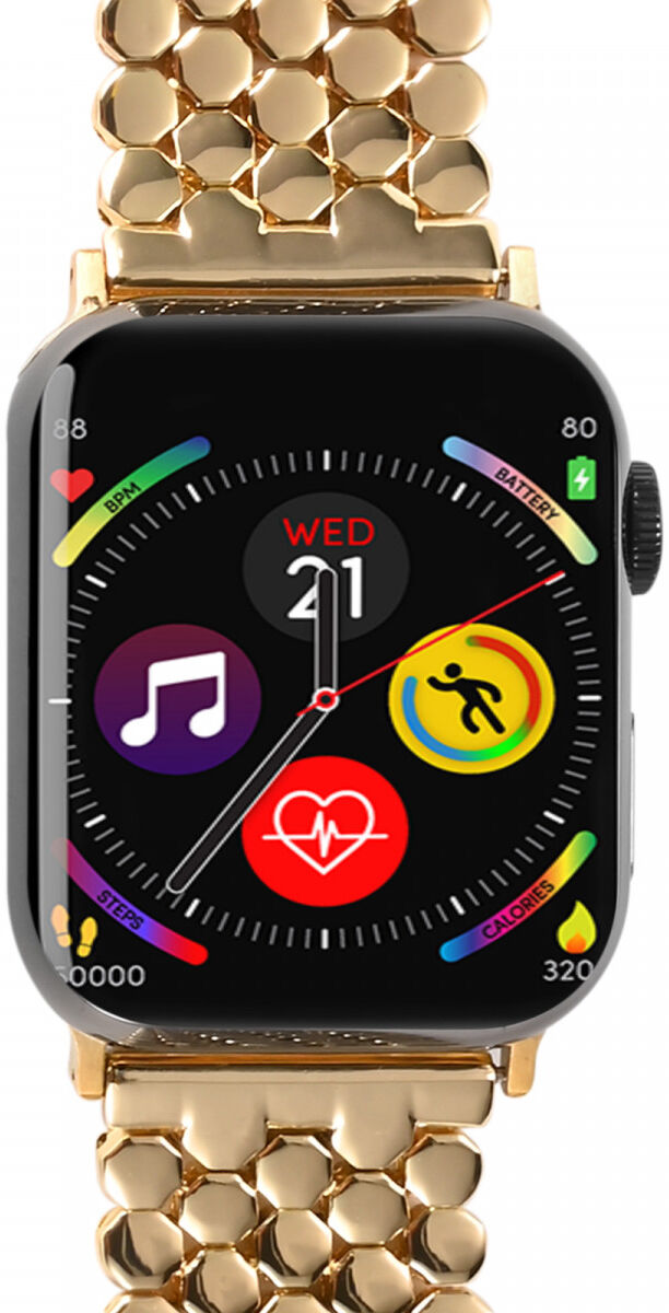 Apple Watch Bandje - 1-10/SE - 42MM/41MM/40MM/38MM - Honingraat - RVS - Goud afbeelding 6
