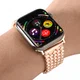 Apple Watch Bandje - 1-10/SE - 42MM/41MM/40MM/38MM - Honingraat - RVS - Roze afbeelding 3