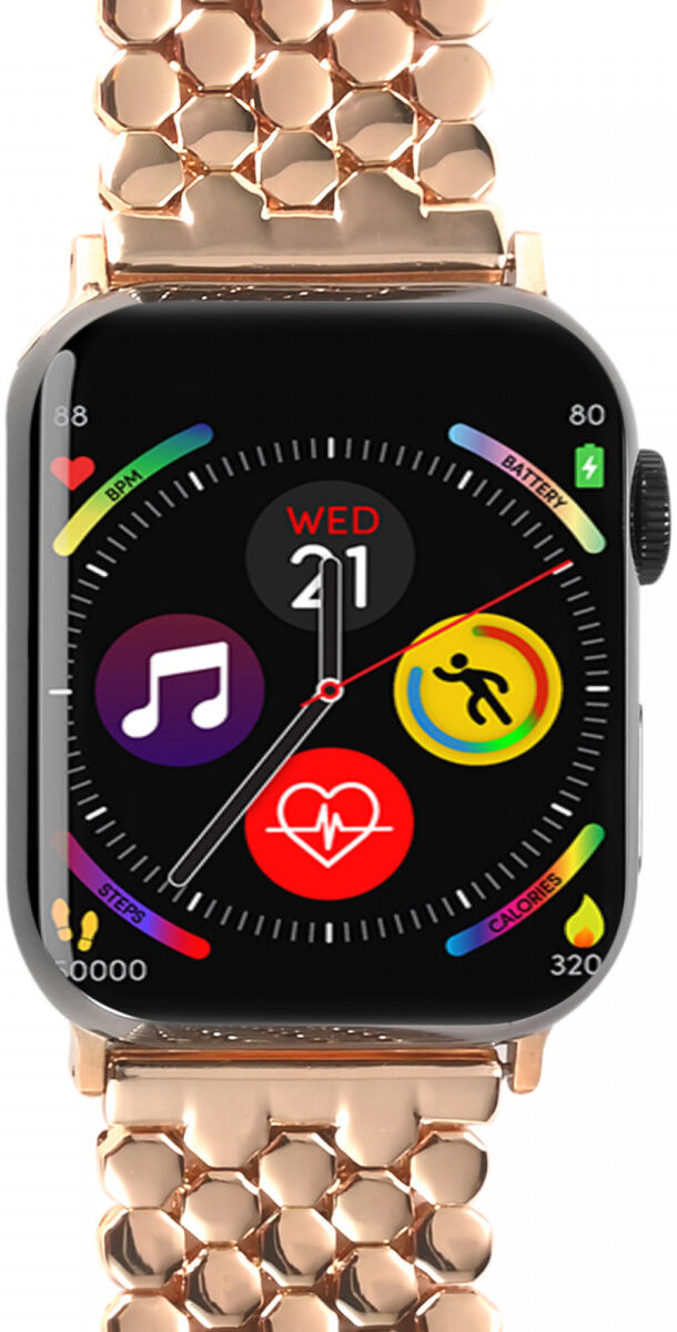 Apple Watch Bandje - 1-10/SE - 42MM/41MM/40MM/38MM - Honingraat - RVS - Roze afbeelding 5