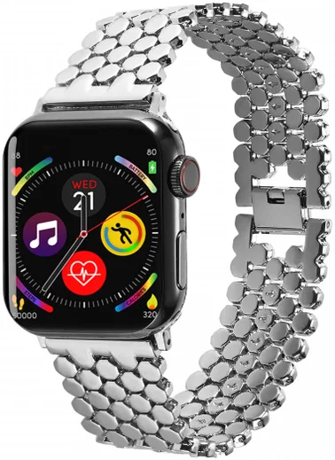 Apple Watch Bandje - 1-10/SE - 42MM/41MM/40MM/38MM - Honingraat - RVS - Zilver afbeelding 1