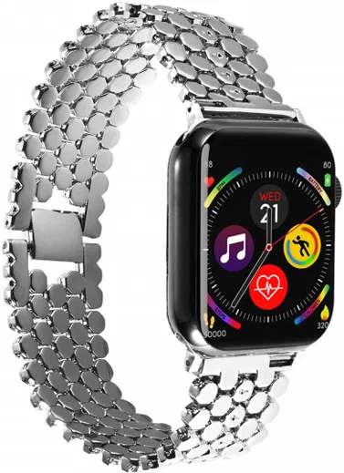 Apple Watch Bandje - 1-10/SE/Ultra - 49/46/45/44/42MM - Honingraat RVS -Zilver afbeelding 6