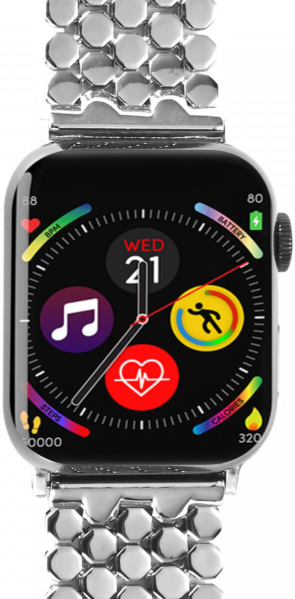 Apple Watch Bandje - 1-10/SE/Ultra - 49/46/45/44/42MM - Honingraat RVS -Zilver afbeelding 5