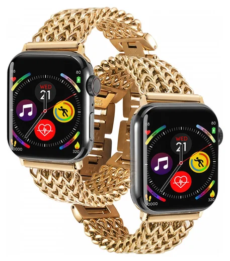 Apple Watch Bandje - 1-10/SE - 42MM/41MM/40MM/38MM - Gevlochten - Staal - Goud afbeelding 3