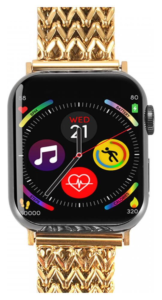 Apple Watch Bandje - 1-10/SE - 42MM/41MM/40MM/38MM - Gevlochten - Staal - Goud afbeelding 5