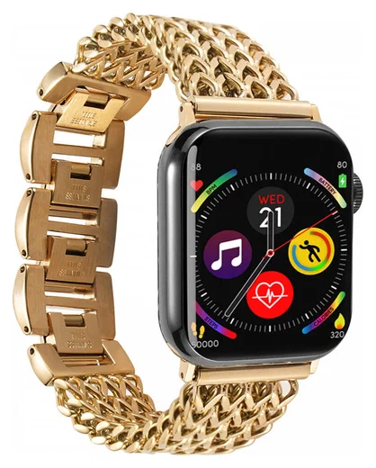 Apple Watch Bandje - 1-10/SE - 42MM/41MM/40MM/38MM - Gevlochten - Staal - Goud afbeelding 6