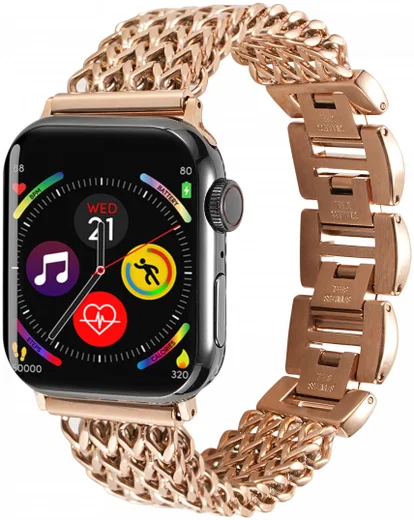 Apple Watch Bandje - 1-10/SE - 42MM/41MM/40MM/38MM - Gevlochten - Staal - Rose afbeelding 1
