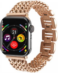 Apple Watch Bandje - 1-10/SE - 42MM/41MM/40MM/38MM - Gevlochten - Staal - Rose afbeelding