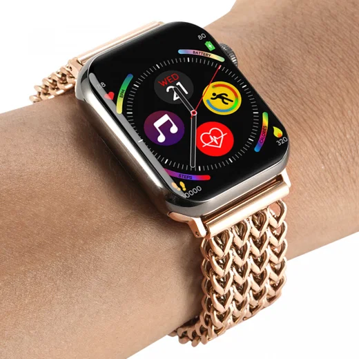 Apple Watch Bandje - 1-10/SE - 42MM/41MM/40MM/38MM - Gevlochten - Staal - Rose afbeelding 4