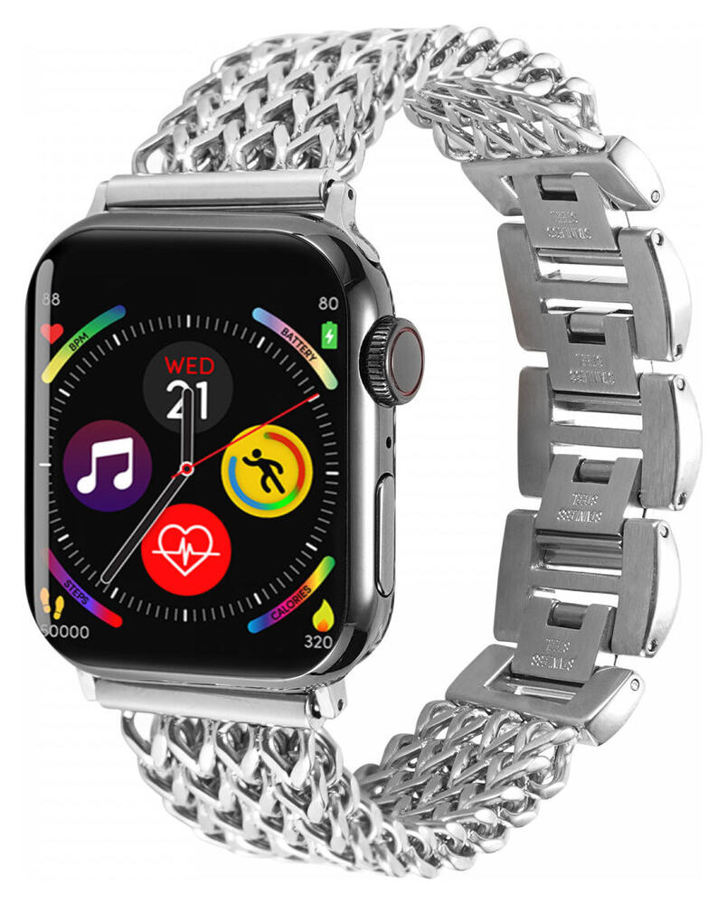 Apple Watch Bandje - 1-10/SE - 42MM/41MM/40MM/38MM - Gevlochten - Staal - Zilver afbeelding 1