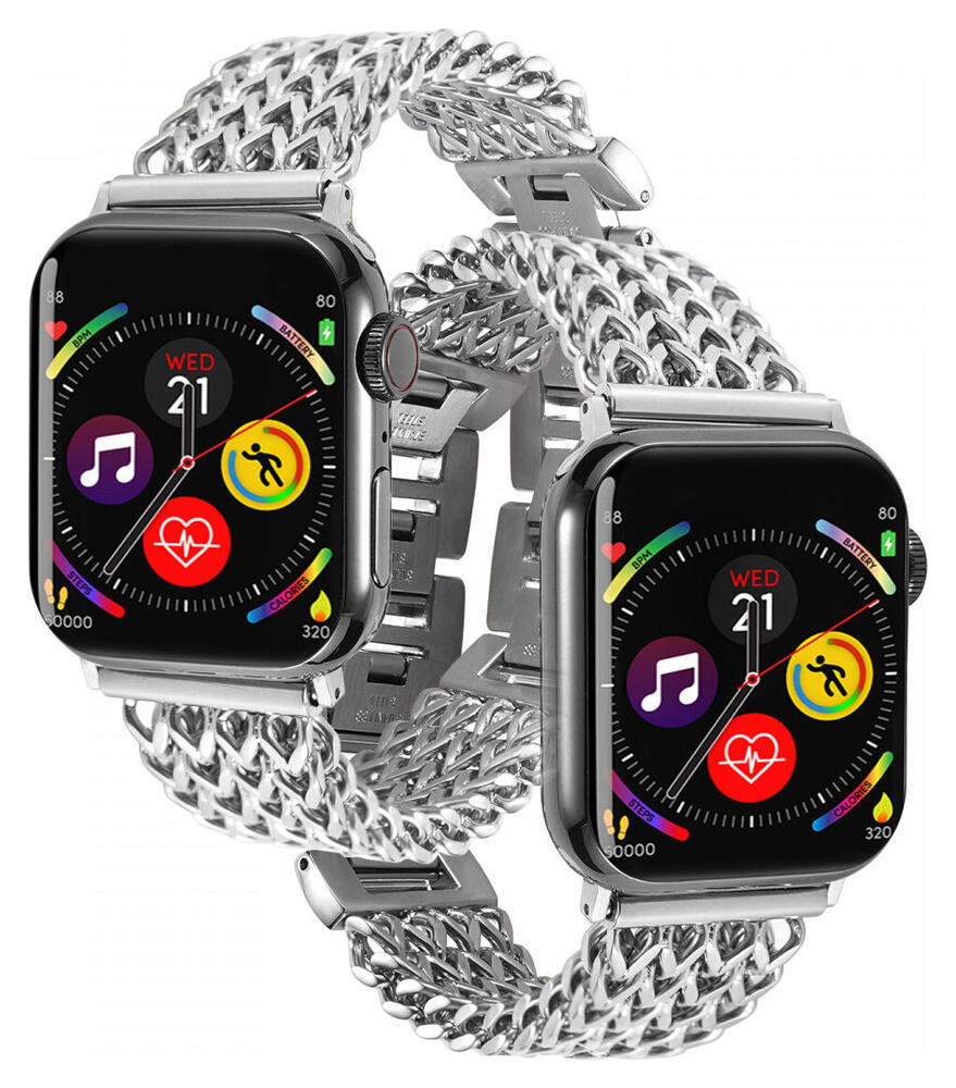Apple Watch Bandje - 1-10/SE - 42MM/41MM/40MM/38MM - Gevlochten - Staal - Zilver afbeelding 3