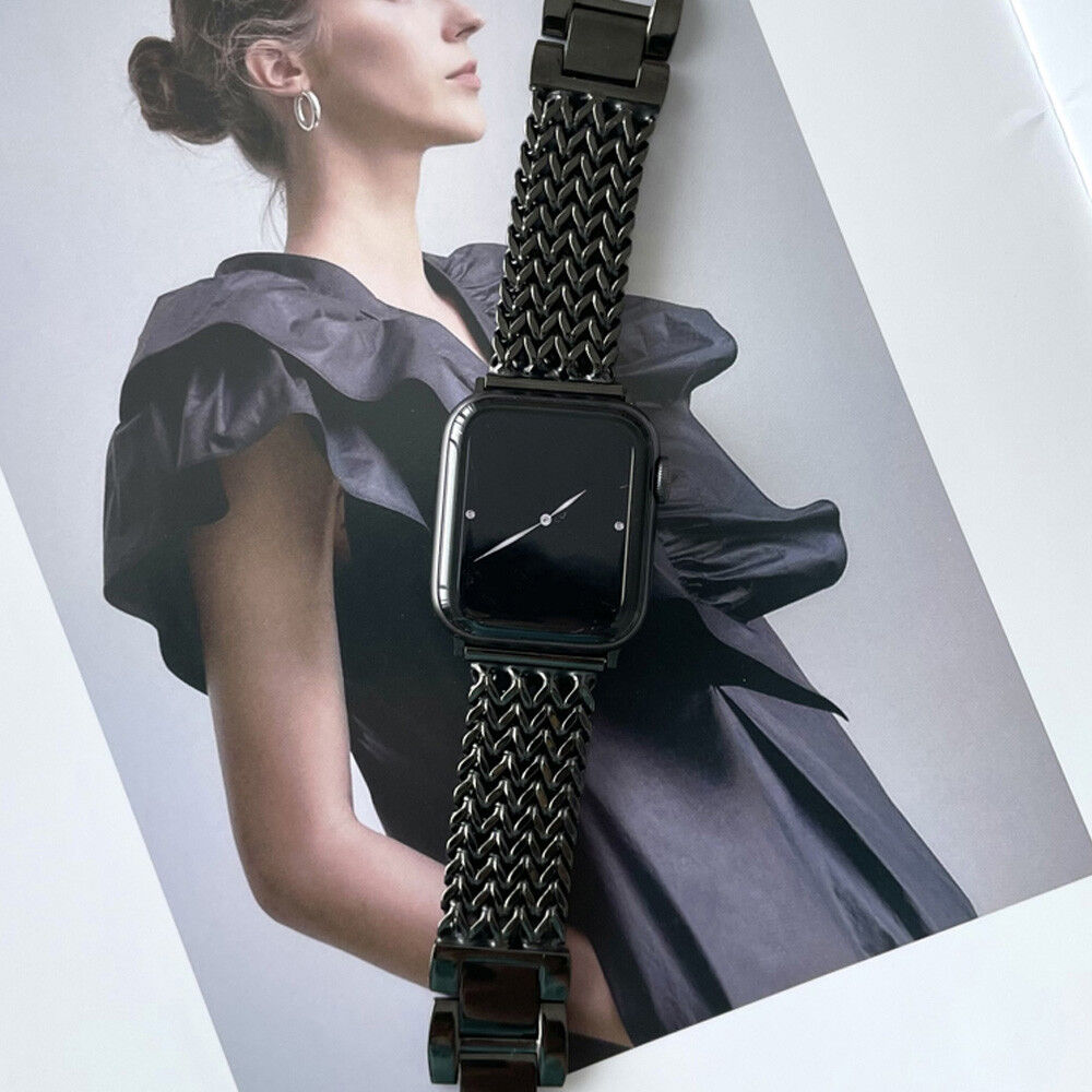 Apple Watch Bandje - 1-10/SE/Ultra 49MM/46MM/45MM/44MM/42MM - Stalen - Zwart afbeelding 4
