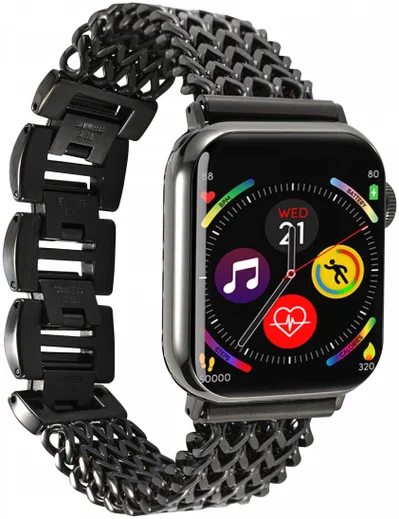 Apple Watch Bandje - 1-10/SE/Ultra 49MM/46MM/45MM/44MM/42MM - Stalen - Zwart afbeelding 7