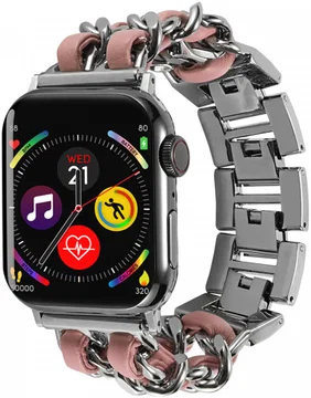 Apple Watch Band - 1-10/SE - 42MM/41MM/40MM/38MM - Gevlochten - RVS - Roze