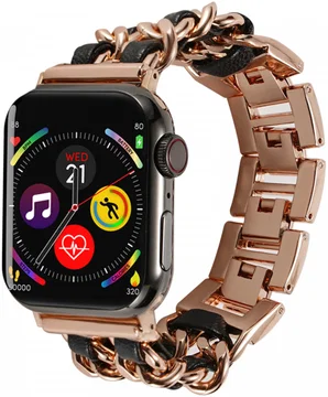 Apple Watch Bandje - 1-10/SE/Ultra - 49/46/45/44/42MM - RVS - Roze Zwart