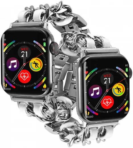 Apple Watch Bandje - 1-10/SE/Ultra - 49/46/45/44/42MM - Gevlochten RVS - Wit afbeelding 2