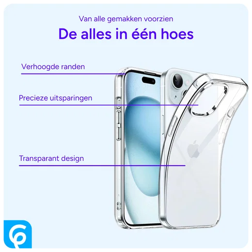 Apple iPhone 15 Hoesje Dun TPU Back Cover Transparant afbeelding 5