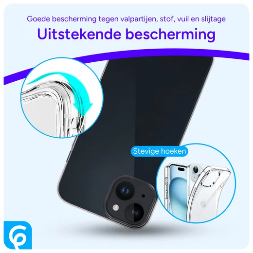 Apple iPhone 15 Hoesje Dun TPU Back Cover Transparant afbeelding 3
