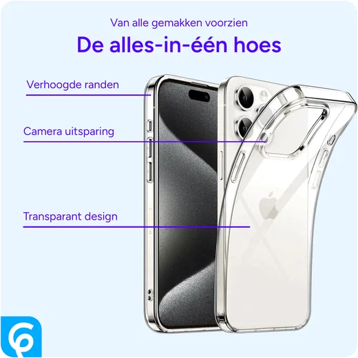 Apple iPhone 15 Pro Hoesje Dun TPU Back Cover Transparant afbeelding 8