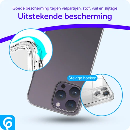 Apple iPhone 15 Pro Hoesje Dun TPU Back Cover Transparant afbeelding 2
