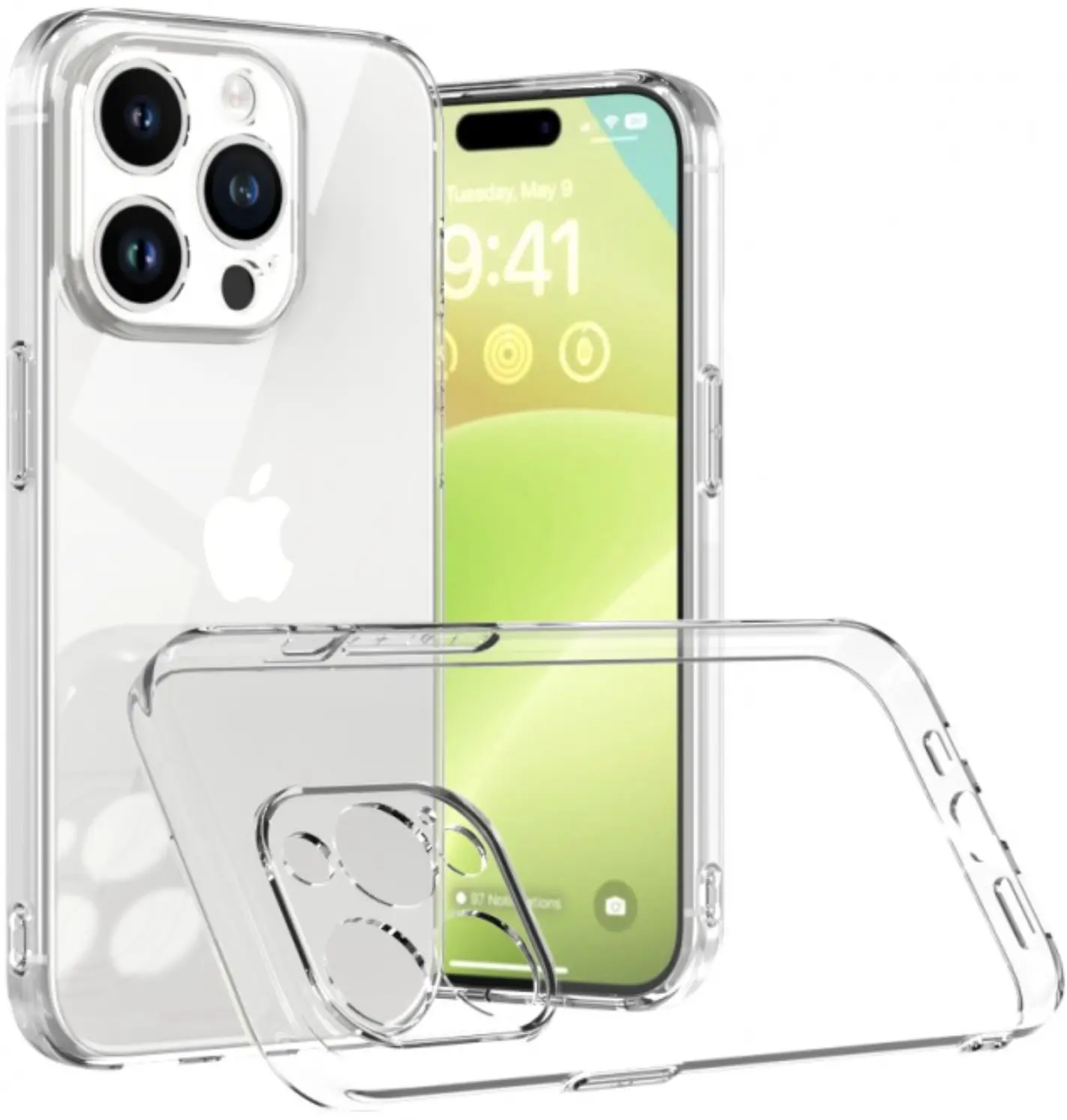 Apple iPhone 15 Pro Max Hoesje Dun TPU Back Cover Transparant afbeelding 1
