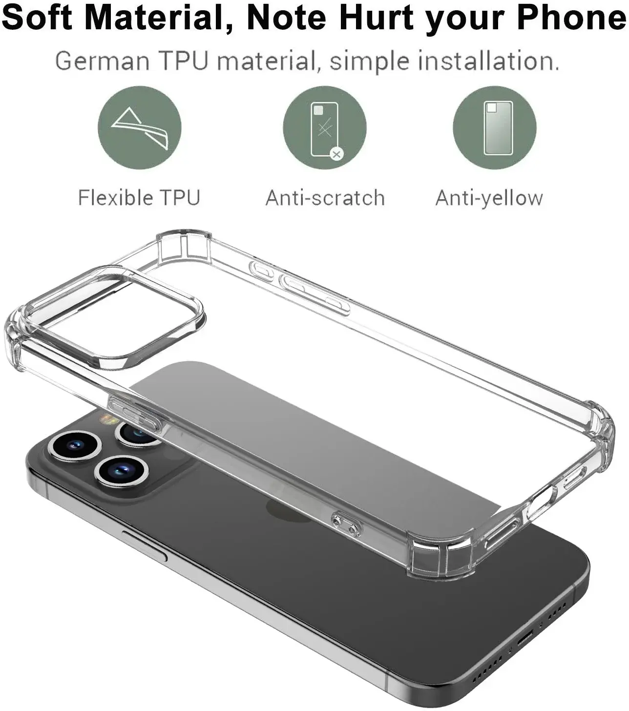 Apple iPhone 15 Pro Hoesje Schokbestendig en Dun TPU Transparant afbeelding 7