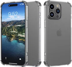 Apple iPhone 15 Pro Hoesje Schokbestendig en Dun TPU Transparant afbeelding