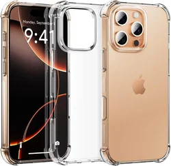 Apple iPhone 15 Pro Max Hoesje Schokbestendig en Dun TPU Back Cover Transparant afbeelding