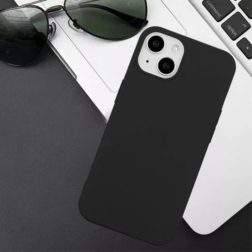 Apple iPhone 15 Hoesje Matte Back Cover Dun TPU Zwart afbeelding 5
