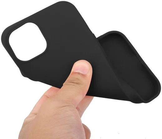 Apple iPhone 15 Hoesje Matte Back Cover Dun TPU Zwart afbeelding 6