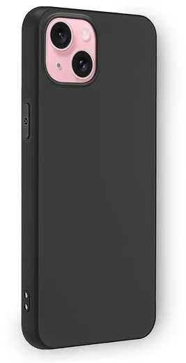 Apple iPhone 15 Plus Hoesje Matte Back Cover Dun TPU Zwart afbeelding 5