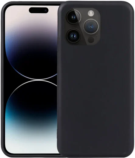 Apple iPhone 15 Pro Hoesje Matte Back Cover Dun TPU Zwart afbeelding 1